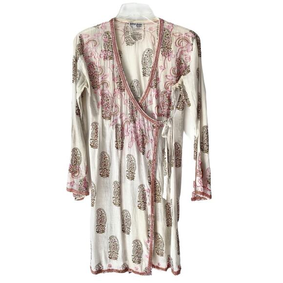 Juliet Dunn London Sequin White Pink Gold Swimsuit Beach Coverup Wrap Dress 1 - Picture 1 of 9